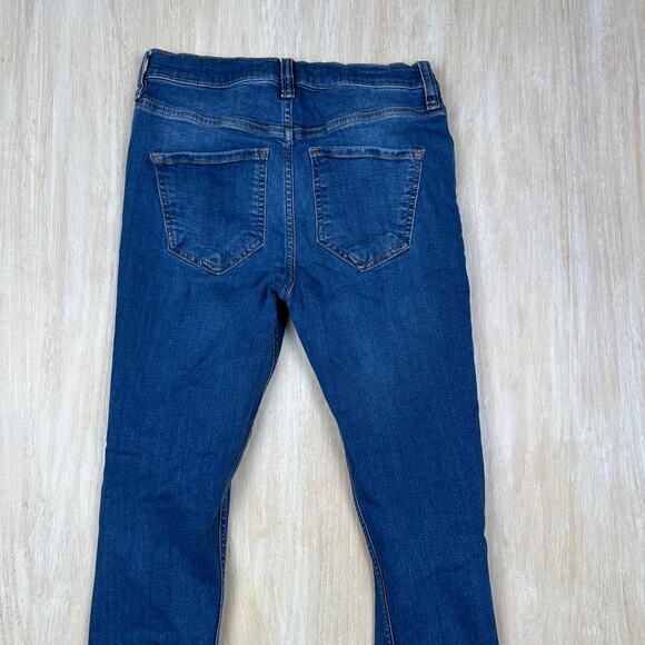 Free People Blue Distressed High Rise Fray Ankle Casual Skinny Denim Jeans 26 - Picture 14 of 15